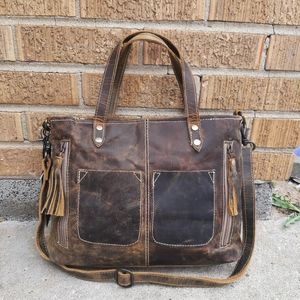 Myra Bag Rustic Brown Leather Ultimate Choice Satchel Crossbody